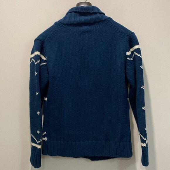 Sea to Sky Reindeer Cardigan Blue Sweater Size medium - Picture 9 of 15